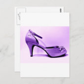 Carte Postale Pop Art Purple High Heel Chaussure Abstraite (Devant / Derrière)
