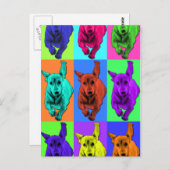 Carte Postale Pop Art Running Dachshund Oars Flapping (Devant / Derrière)