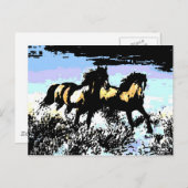 Carte Postale Pop Art Runses Horses (Devant / Derrière)