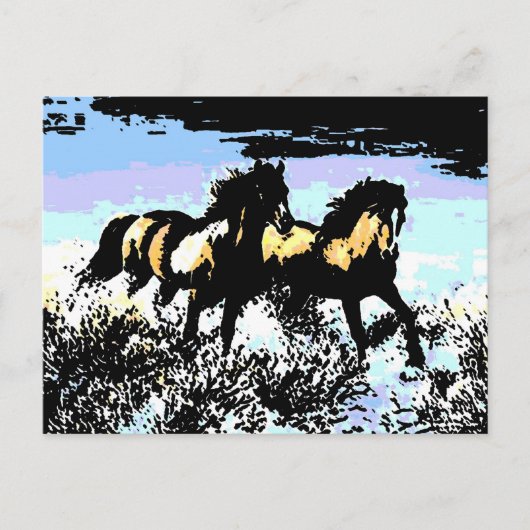 Carte Postale Pop Art Runses Horses (Devant)