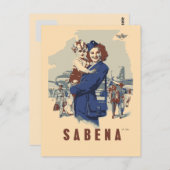 Carte Postale Pop art Sabena Ex Belgian Airlines (Devant / Derrière)