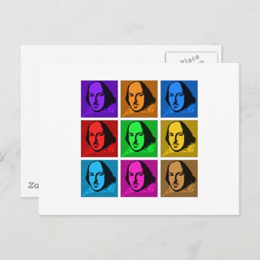 Carte Postale Pop Art Shakespeare (Devant / Derrière)