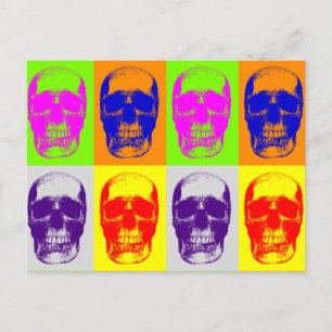 Carte Postale Pop Art Skull