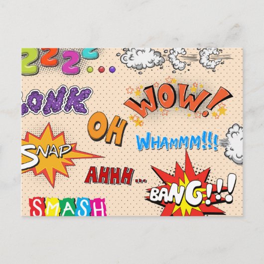 Carte Postale Pop Art Style Comic Ha Ha Ha Ha! (Devant)