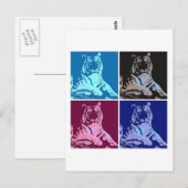 Carte Postale Pop Art Tigers (Devant / Derrière)