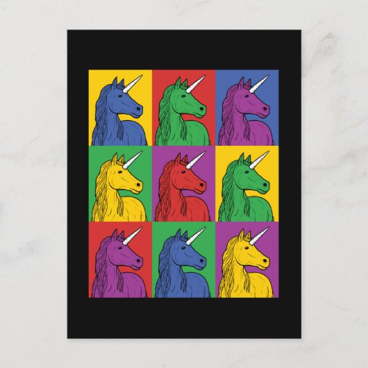 Carte Postale Pop Art Unicorn (Devant)