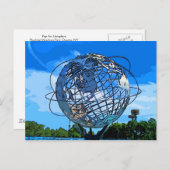Carte Postale Pop Art Unisphere (Devant / Derrière)