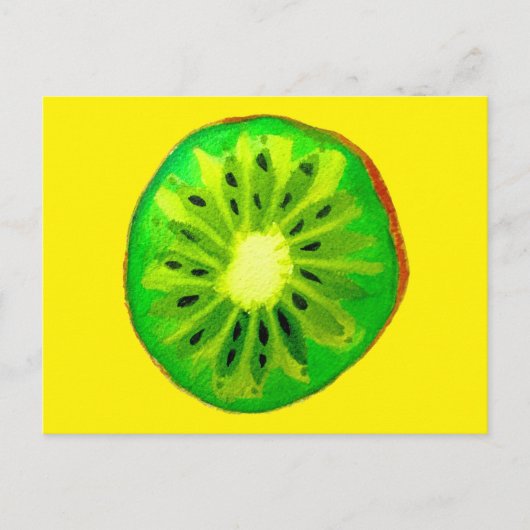 Carte Postale Pop art vif kiwi fruit original aquarelle (Devant)
