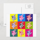 Carte Postale Pop Art White Rabbit (Devant / Derrière)