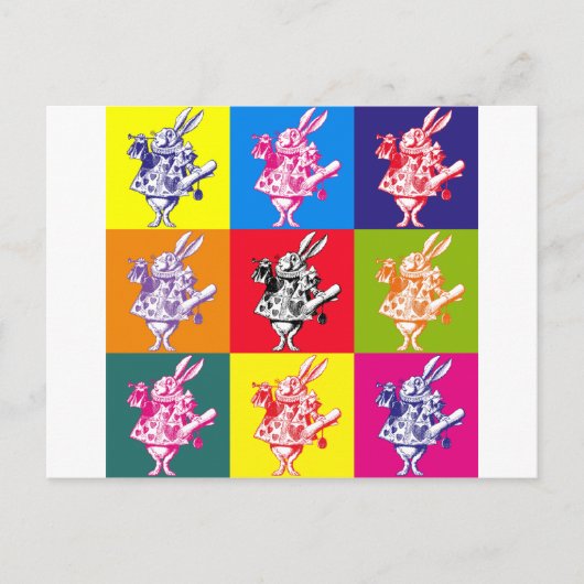 Carte Postale Pop Art White Rabbit (Devant)