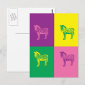 Carte Postale Pop Art Zebra (Devant / Derrière)