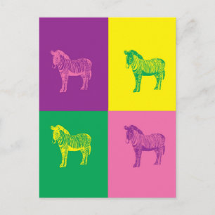 Carte Postale Pop Art Zebra