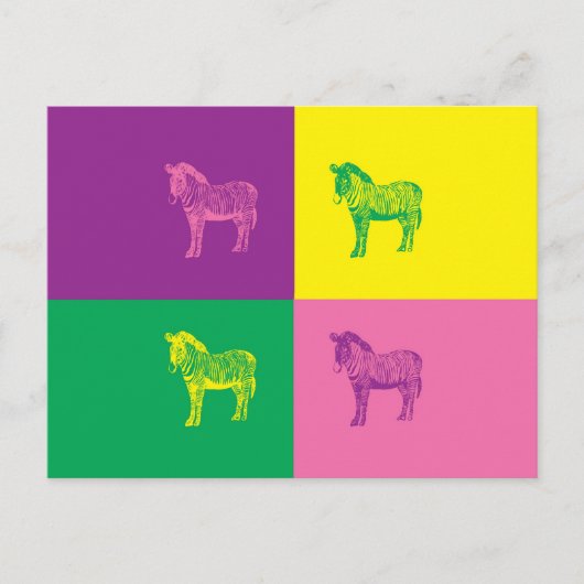 Carte Postale Pop Art Zebra (Devant)