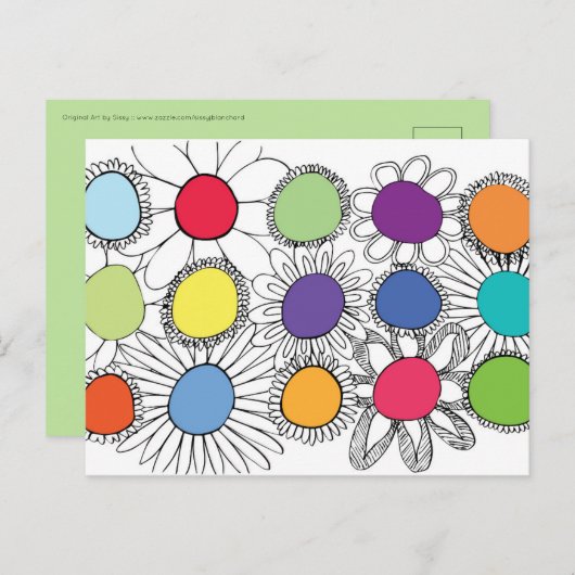 Carte Postale Pop Fleur (Devant / Derrière)