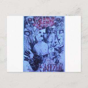 Carte Postale Pop Musicians Blue Purple Art Imprimer