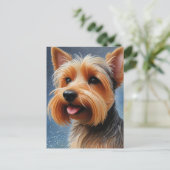Carte Postale Pop Pointillisme Yorkshire Terrier Art (Debout devant)