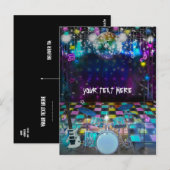 Carte Postale Pop Rock Star Anniversaire Dance Party Merci (Devant / Derrière)