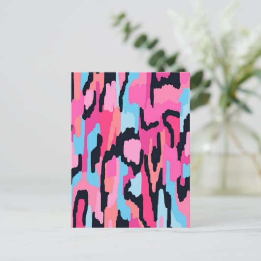 Carte Postale Pop rose Abstrait (Debout devant)
