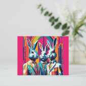 Carte Postale PopArt Bunnies Pâques (Debout devant)
