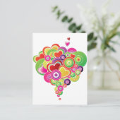 Carte Postale PopArt Coeurs rose et vert (Debout devant)