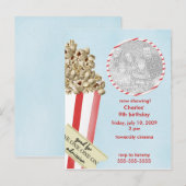 Carte Postale Popcorn Anniversaire Fête Invitation (Devant / Derrière)