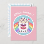 Carte Postale Popcorn arc-en-ciel de Kawaii (Devant / Derrière)