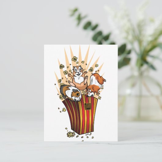 Carte Postale Popcorn de cochons de Guinée (Debout devant)