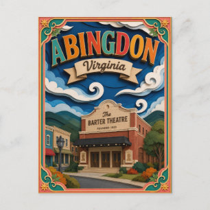Carte Postale PopCut États Abingdon Virginie Art Papier