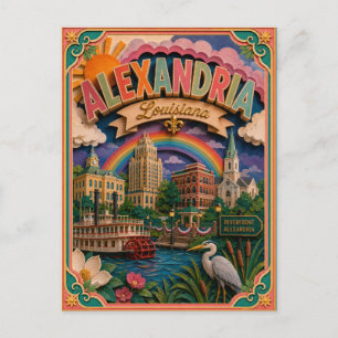 Carte Postale PopCut États Alexandria Louisiane Art Papier