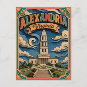 Carte Postale PopCut États Alexandria Virginie Art Papier
