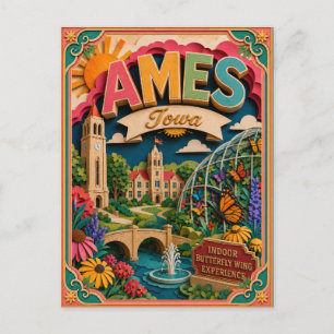 Carte Postale PopCut États Ames Iowa Art Papier