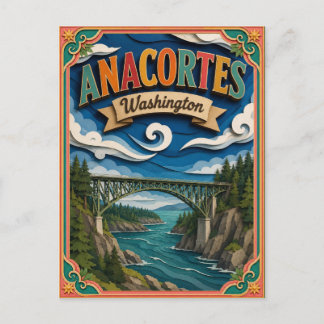 Carte Postale PopCut États Anacortes Washington Art Papier