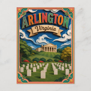Carte Postale PopCut États Arlington Virginie Art Papier