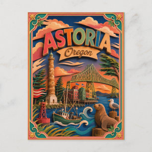 Carte Postale PopCut États Astoria Oregon Art Papier