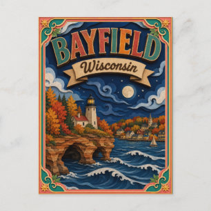 Carte Postale PopCut États Bayfield Wisconsin Art Papier