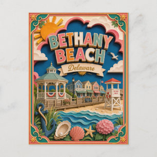 Carte Postale PopCut États Bethany Beach Delaware Art en Papier