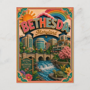 Carte Postale PopCut États Bethesda Maryland Art en Papier