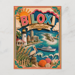 Carte Postale PopCut États Biloxi Mississippi Art Papier