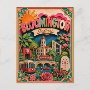 Carte Postale PopCut États Bloomington Indiana Art Papier