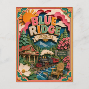 Carte Postale PopCut États Blue Ridge Géorgie Art Papier