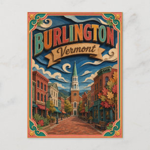 Carte Postale PopCut États Burlington Vermont Art Papier