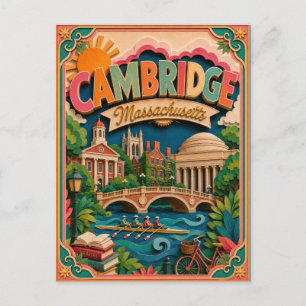 Carte Postale PopCut États Cambridge Massachusetts Art Papier