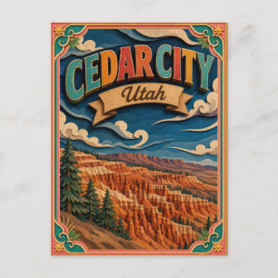 Carte Postale PopCut États Cedar City Utah Art Papier