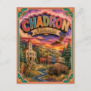 Carte Postale PopCut États Chadron Nebraska Art Papier
