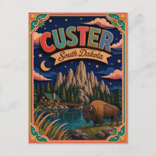 Carte Postale PopCut États Custer Dakota du Sud Art Papier
