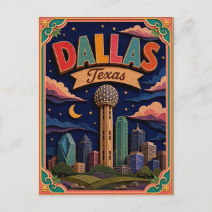 Carte Postale PopCut États Dallas Texas Art Papier