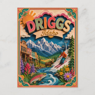 Carte Postale PopCut États Driggs Idaho Art Papier