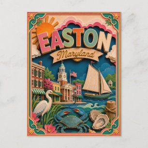 Carte Postale PopCut États Easton Maryland Art Papier