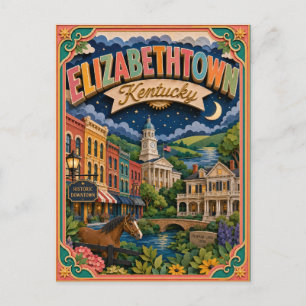 Carte Postale PopCut États Elizabethtown Kentucky Art en Papier