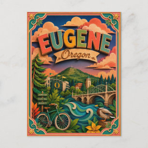 Carte Postale PopCut États Eugene Oregon Art Papier